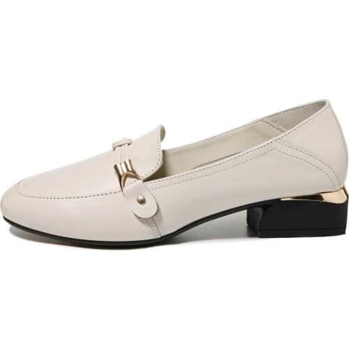 Round Toe Square Heel Single Shoes Set Foot Solid Color Shoes Women Waterproof Platform Women Shoes