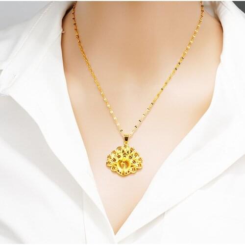 Unique necklace for women 2020 luxury 24K gold Color Peacock Pendants Necklaces Jewelry mujer Mothers Day Christmas Gift SML002