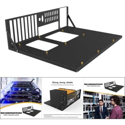 Mining Frame Mining ETH Motherboard Bracket Thickened Bitcoin Mining Rig Case Support ITX/ Mini ATX for 8 GPU