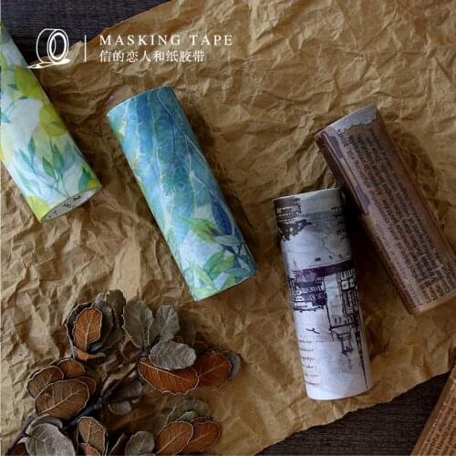 Vintage old newspaper Tropical Forest Plant Flower European memory Washi Tape DIY Scrapbooking Sticker Label Masking Tape
