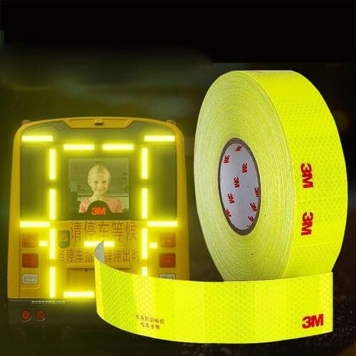Yellow 3M High Intensity Reflective Tape Sticker Night Safety Mark Warning Tape For Truck/Car/Bus