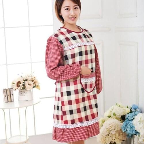 Women Lady Restaurant Kitchen Apron Dress Home Kitchen For Pocket Cooking Funny Cotton Apron Bib Dining Room Barbecue