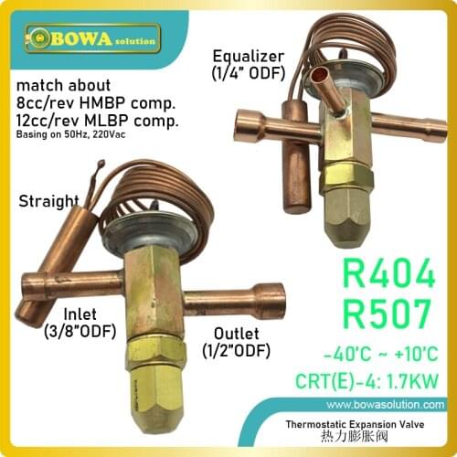 1/2HP+ R404a thermal expansion valves is low costs and high performance throttle device for mobile freezers or chillers