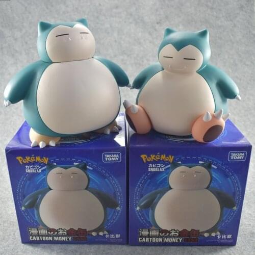 14-16cm Snorlax Model Doll Piggy Bank Kabigon Figure Cartoon Money Box Kids Gift Toys For Children
