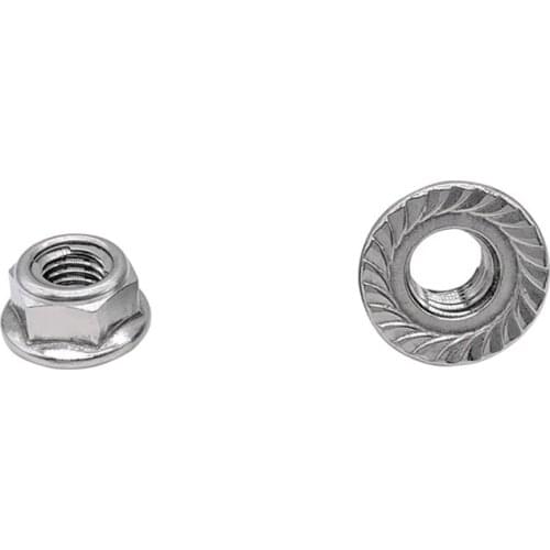 2pcs M6 M8 M10 M12 hexagon flange face lock nuts outer hex all metal stainless steel embossing self-locking non-slip nut GB6187