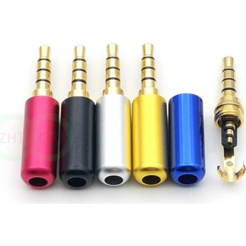 3.5mm 4 pole Repair Headphone Jack Plug Cable Audio Aluminum shell New