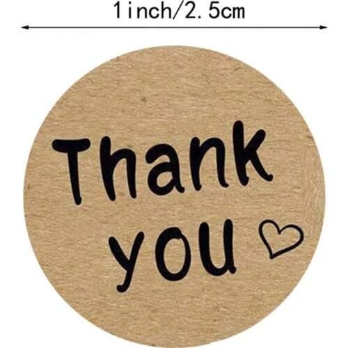 500 pcs/roll Heart-Shaped Love Kraft Paper Sticker for Candy Bag Flower Gift Box Packing Bag Wedding Thanks Stickers#24