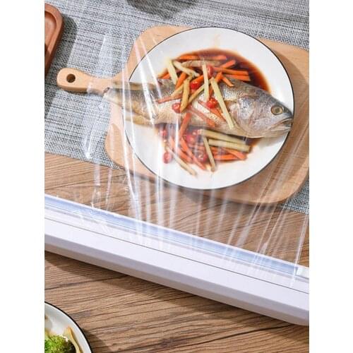 Household Food Wrap Dispenser With Cutter Reusable Cutting Fixing Foil Cling Film Dispenser Storage Holder Kitchen Accessories