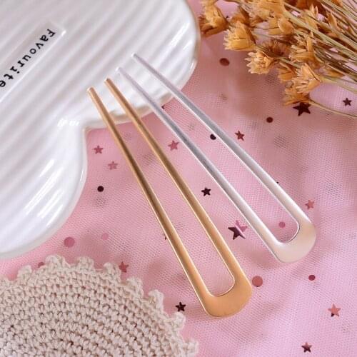 Women Girls Japanese Style Metal Alloy U-Shape Hair Clip Vintage Hair Sticks for Women Lady Hairpin Bun Tool Headwear T0468