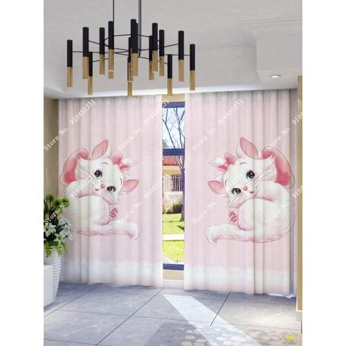 Home Decoration Living Room Bedroom Kitchen Unique Design Mary Cat’s Custom Curtains Children’s Room Gifts for Boys and Girls