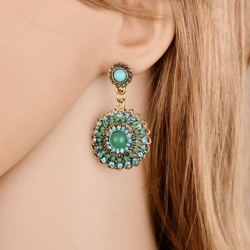 Ethnic Earrings Boho Bohemian Vintage Punk Style Hollow Stud Earrings Elegant Temperament Sun Flower for Women Earrings Jewelry