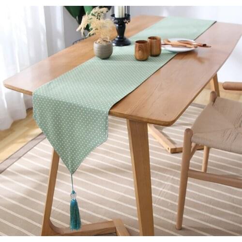 HLQON dot solid color modern table runner table cloth cabinet cover bed runner cabinet cover home party festival decoration