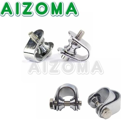 Chrome U-Clamps Footpeg 7/8" to 1 inch & 1-3/8" Motorcycle Engine Guard Foot Peg Moto Highway Crash Bar Footrest For Harley