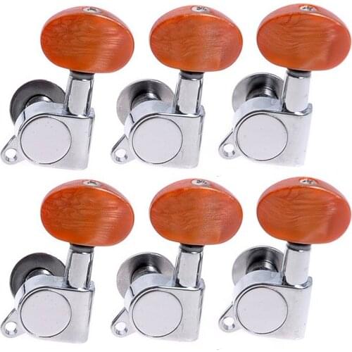 Guitar Tuning Pegs Inline 6L Machine Heads Keys Chrome Silver Gold for Electric Acoustic Guitar Parts Tuners