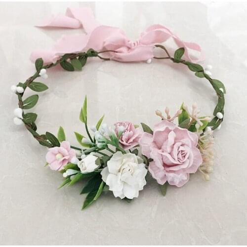 Free Shipping Pink Flower Girl Crown