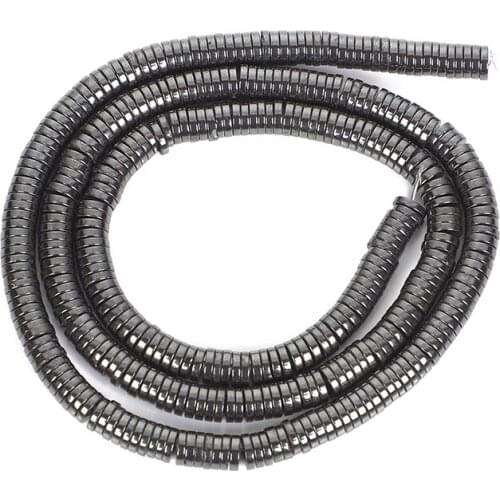 2-12mm Round Flake Black Hematite Stone Natural Stone Bead For Jewelry Making DIY Loose Space Beads Necklace Bracelet Handmade