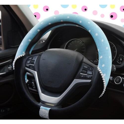 Girl Cute Pink Cartoon Anti-skid Auto Steering Wheel Cover 15 Inch Universal Fit Car Accessories steering wheel cover for women