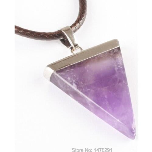 Fashion Jewelry Purple Crystal Triangle Pendant 1PCS