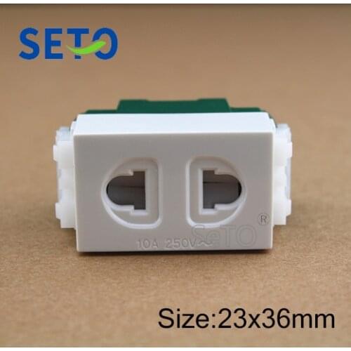 SeTo 128 Type Two Hole Power Socket Module 10A 250V Electric Plug Keystone For Wall Plate Socket