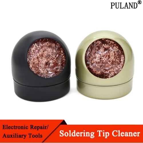 Welding Desoldering Soldering Solder Iron Tip Dross Cleaner Mesh Filter Tin Remove Cleaning Steel Ball Metal Wire With Stand Set