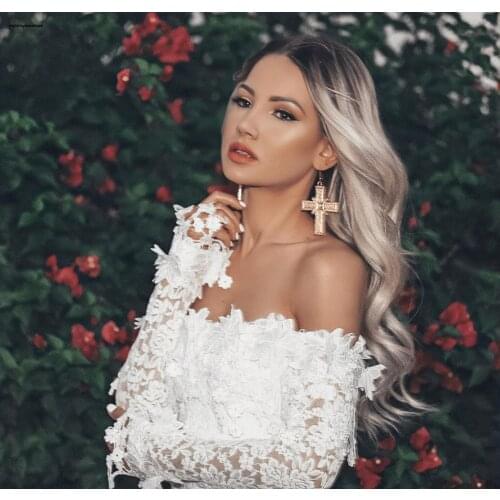 2020New white long-sleeved sexy bag hip skirt Slim one-shoulder lace long-sleevedshort skirt beach wedding prom dress Beachskirt