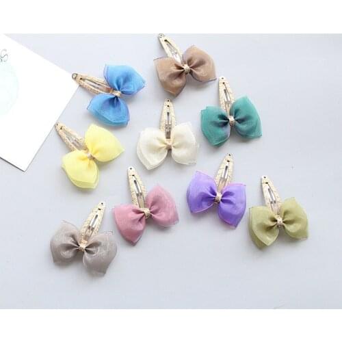 New Cute Chiffon Bowknot Barrette Girls Kids Hair Clips Bobby Pins Accessories For Children Hairpin Hair Bows Hairclip Hairgrip