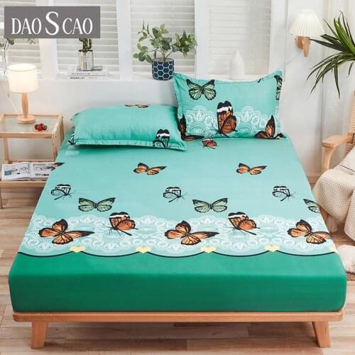 New Product 1pcs 100% polyester printing fitted sheet with four corners and elastic band sheets hot sale (no pillowcases)