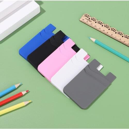 New Universal Silicone Phone Wallet Stick On Credit Card Holder Adhesive Phone Pocket Phone Card Holder Cellphone Accessories