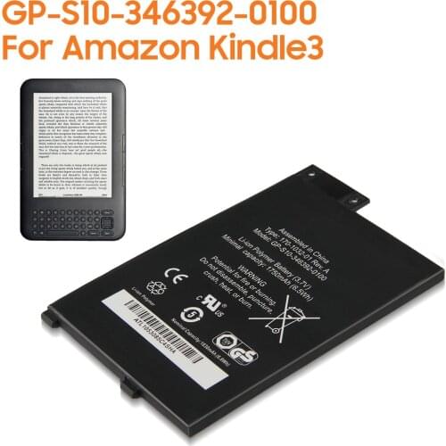 Original Replacement Battery GP-S10-346392-0100 For Amazon Kindle 3 S11GTSF01A D00901 Kindle3 Authentic Battery 1750mAh