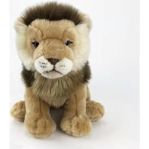 25cm Simulated Lion Plush Toys Cute Soft Stuffed Lifelike Animals Plushie Doll for Children Kids Birthday Christmas Gifts