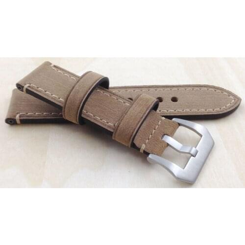 Wholesale 10PCS / lot 20MM 22MM 24MM genuine leather Crazy horse leather Watch band watch strap man watch straps -WB120701