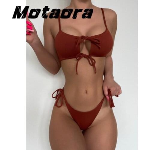 Sexy String Fold Swimsuit Women Push Up Bathing Suit Bandage Biquini Two Pieces Brazilian Bikinis Set New Thong Swimwear Female