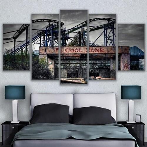 Modern Home Decor Wall Art Frame Modular Posters HD Printed Paintings 5 Pieces Old Cool Amusement Park Canvas Pictures
