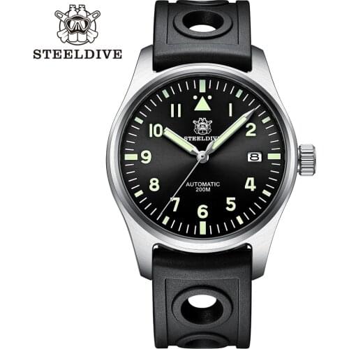 STEELDIVE Mens Automatic Watch 200m Waterproof Luminous Diver Watch 316L Steel Mechanical Watches 1940