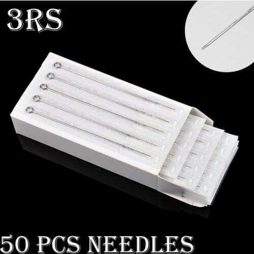 50pcs Sterilized tattoo needles stainless steel durable Round Shade & Round Liner 1203/5/7/9/11/13/15/18RS for Tattoo Machine
