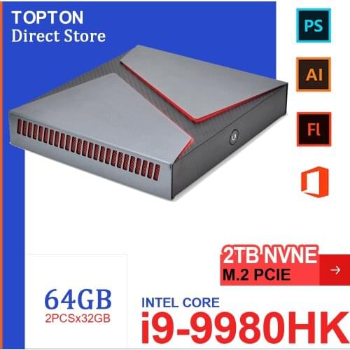 TOPTON NEW Gaming Mini PC Intel Core i9-9980HK GTX 1650 4GB GDDR5 2*DDR4 64GB Desktop Computer Windows 10 4K HDMI DP Type-C WiFi