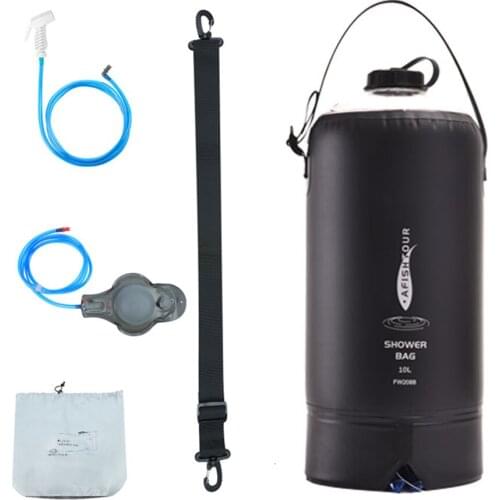 Outdoor Water Bag Camping Collapsible Water Container 10L Capacity Portable Shower Bag PVC Water Storage Bag