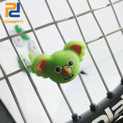 POWERTI 20pcs/lot Cute Sloth Tennis Racket Vibration Dampener Reduce Shock Green Animal Racquet Damper Sport Tennis Accessory