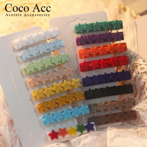 Candy Solid Color Children acrylic star alligator Hair wholesale a lot of lovely pentagram barrettes explosion net red headdress