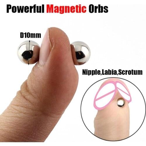 1/2/3/4 Pair Big Powerful Magnetic Orbs Nipple Clamps Big Dildo G-spot Vibrator Stimulate Clitoris Sex Toys For Woman Couples