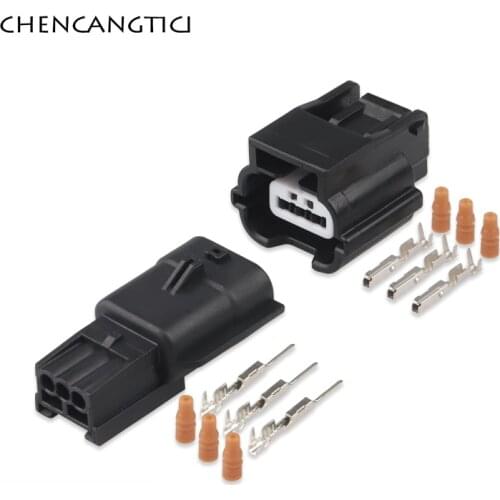 2 Sets 3 Pin Way Waterproof Shock Plug Electrical Wire Connector For Car Male Female Socket 7283-8852-30 7282-8852-30