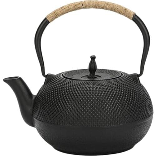 1pc Uncoated Cast Iron Teapot Handmade Teapot Antique Tea Kettle With Infuser Kitchen Teaware
