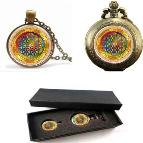 1pcs/lot 2017 New High Quaity steel Chain Flower Of Life Pendant & Necklace For Women Men
