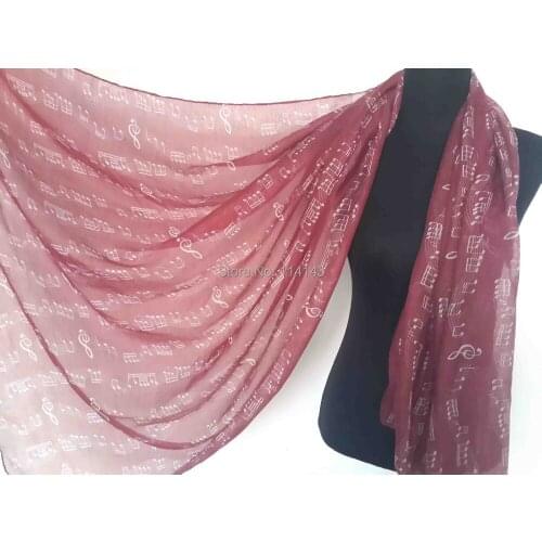 10pcs/lot Music Note Print Scarf Wrap Shawl Womens Accessories Oversize, Free Shipping