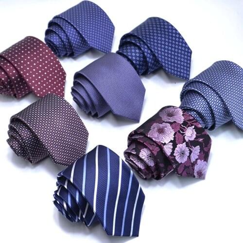 100% Silk Ties For Men Fashion Classic Jacquard Dots Neck Ties for Man Blue Navy Silk Necktie For Gift Party Stripe Suits Tie