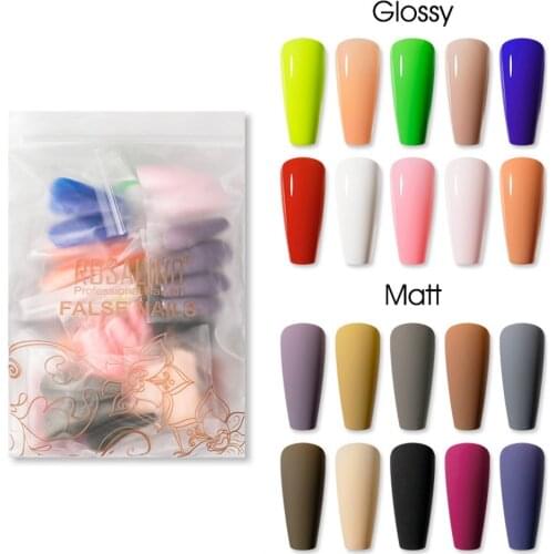 100Pcs Wearable Nail Sheet Set Trapezoid Long Fully Sticker Nail Sheet Free Polishing Nail Sheet