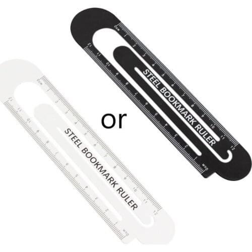12cm Paperclip Bookmark Metal Black White Markers Drawing Ruler Measuring Ruler Scale Tool