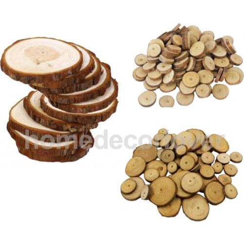 160 Pcs Wood Slices for Craft - Mixed Different Natural Wooden Slices for DIY Centerpieces Ornaments