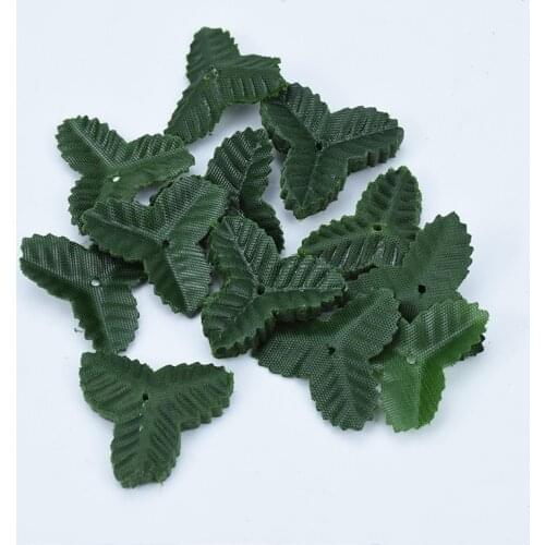 200pcs Fake roses flowers leaves cheap silk green leaf Christmas wedding home decoration Artificial plants diy gifts candy box