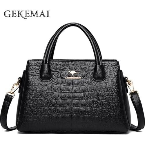 2020 Elegant Crocodile Pattern Leather Totes Luxury Handbags Women Bags Designer Large Capacity Women Shoulder Messenger Bags